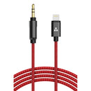 Thore 3.5mm Audio to Lightning Connector Aux Cable (4', Red)