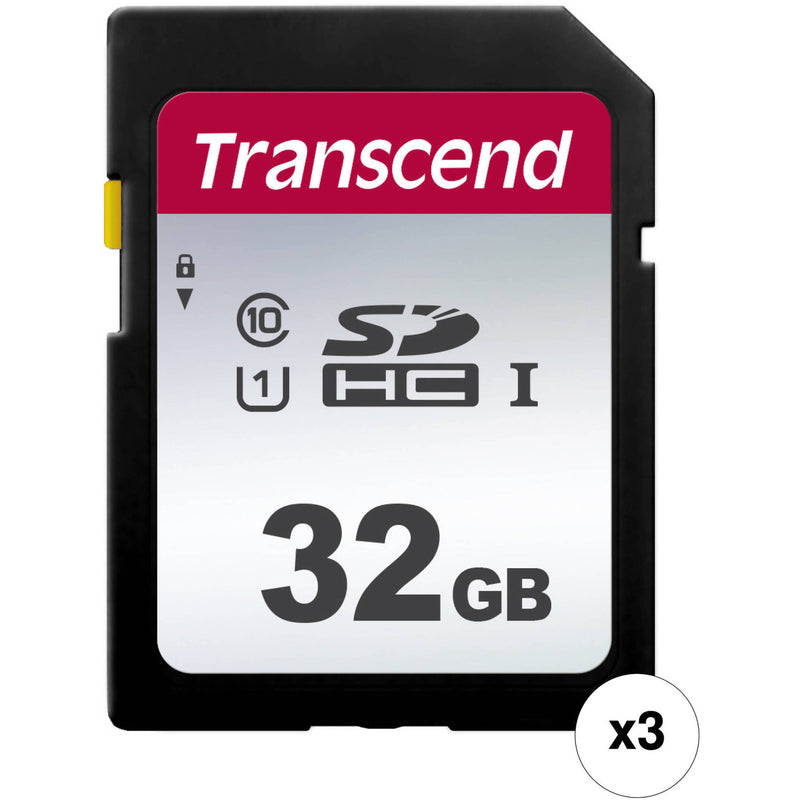 Transcend 32GB 300S UHS-I SDHC Memory Card (3-Pack)