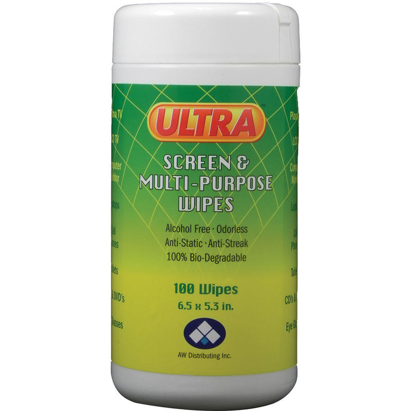 ULTRA SCREEN CLEANER Ultra Screen & Multi-Purpose Wipes (100-Pack)