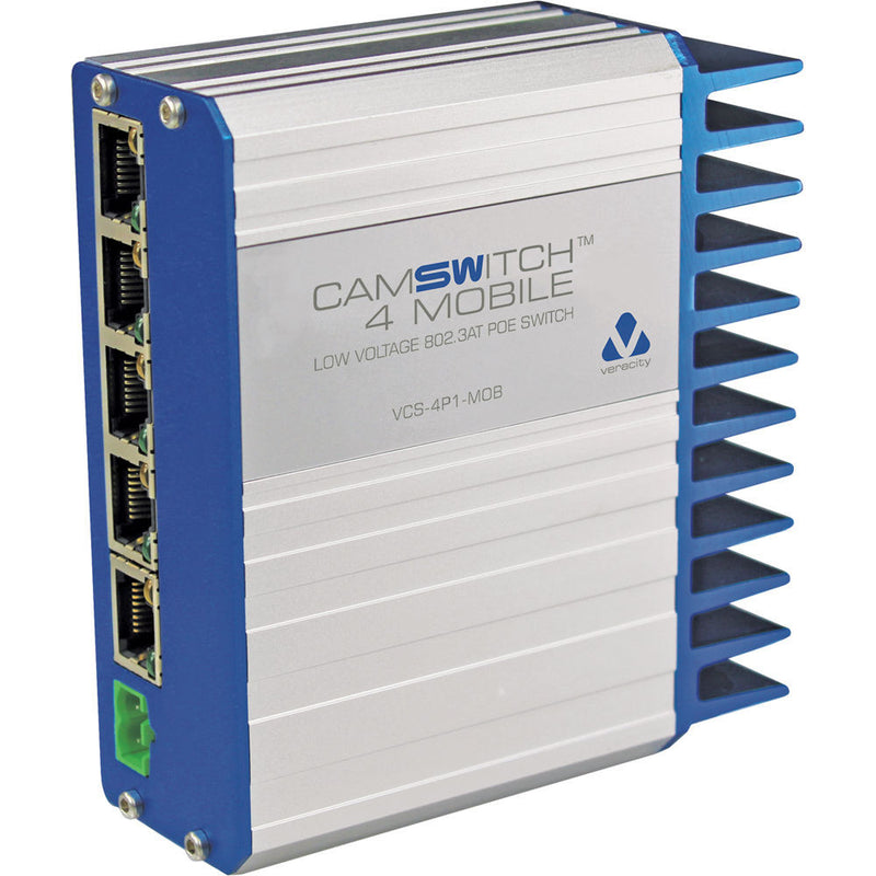 Veracity 4+1-Port CAMSWITCH Mobile Low-Voltage 802.3at PoE Switch