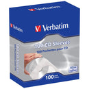 Verbatim CD/DVD Paper Sleeves with Clear Windows (100-Pack)