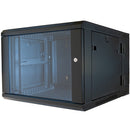 Video Mount Products 19" Hinged Wall Equipment Rack Enclosure with Tempered Glass Front Door (6 RU)