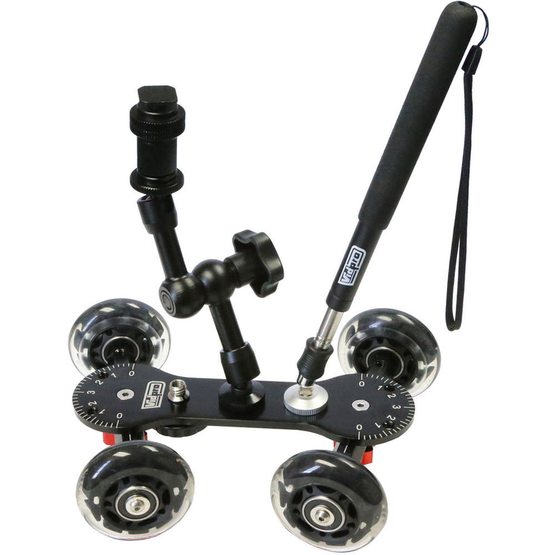 Vidpro Professional Skater Dolly Kit with Magic Arm & Extendable Handle