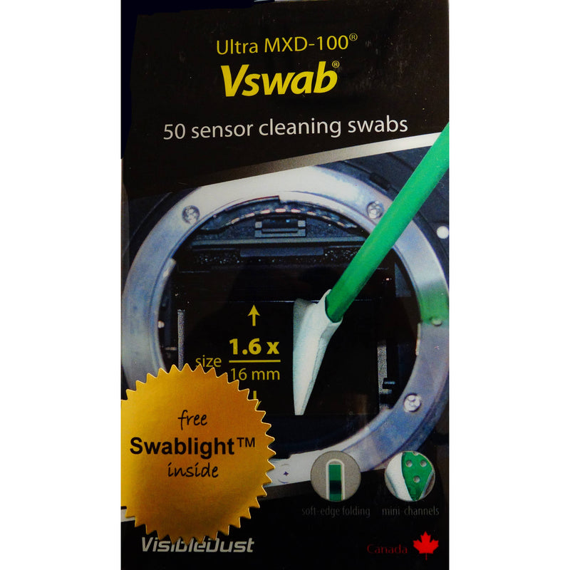 VisibleDust Ultra MXD-100 Sensor Cleaning VSwabs (1.6x/16mm-Wide, 50-Pack)