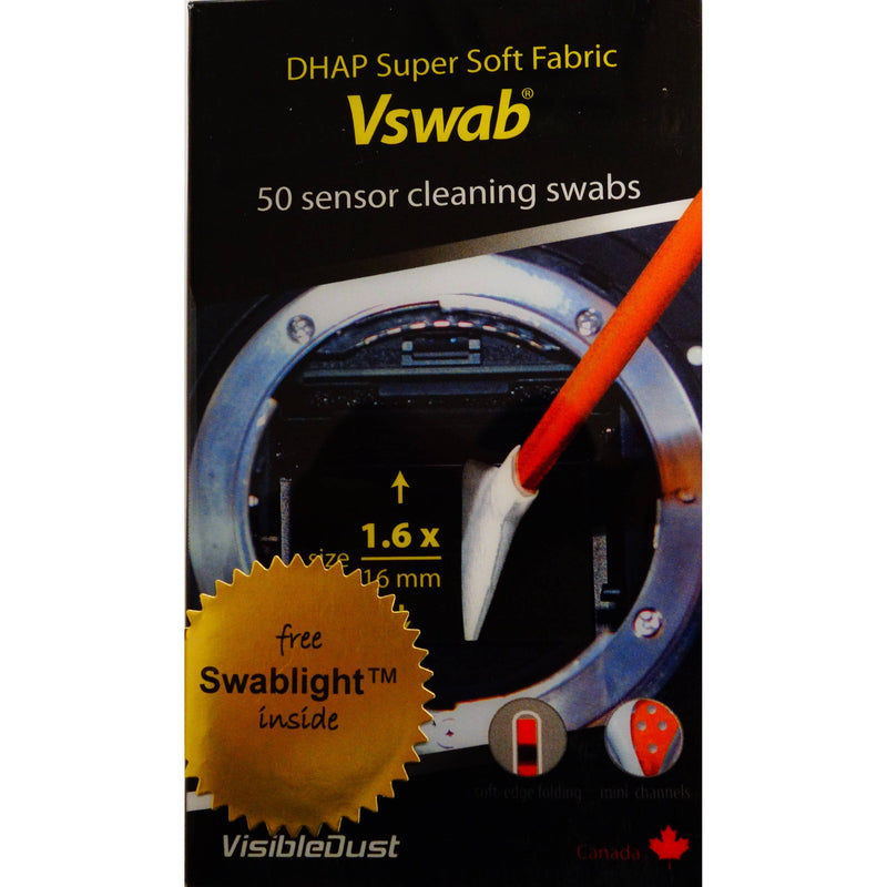 VisibleDust DHAP Sensor Cleaning VSwabs (1.6x/16mm-Wide, 50-Pack)