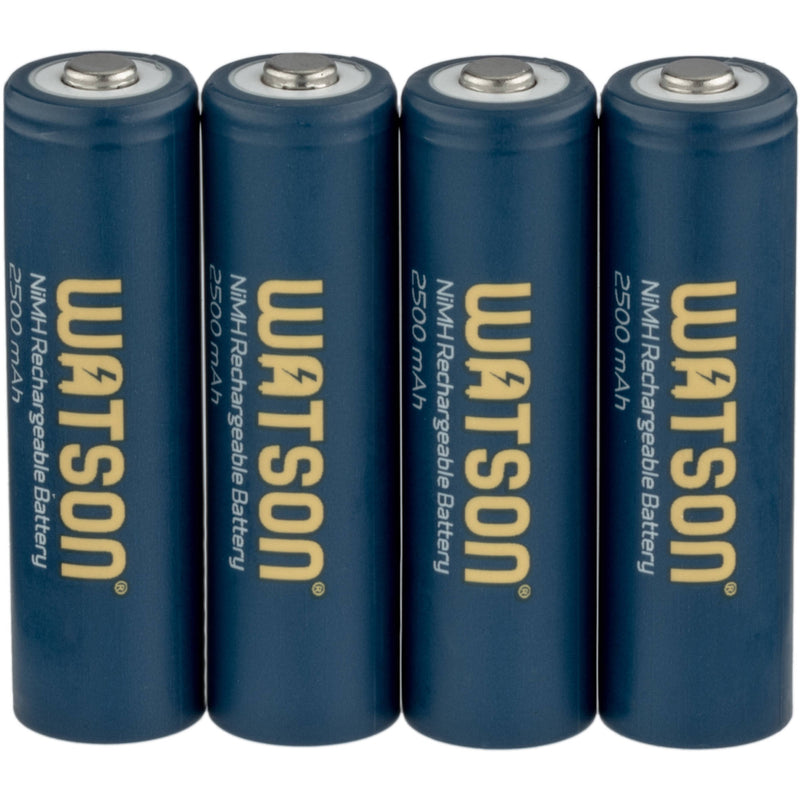Watson AA NiMH Rechargeable Batteries (2500mAh, 1.2V, 4-Pack)