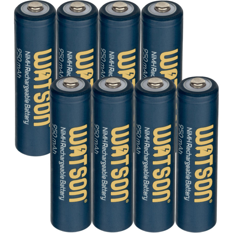Watson AAA NiMH Rechargeable Batteries (950mAh, 1.2V, 8-Pack)