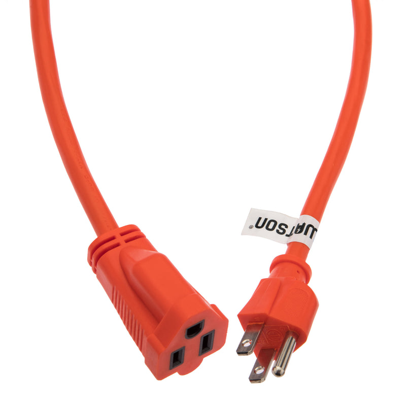 Watson AC Power Extension Cord (14 AWG, Orange, 15')