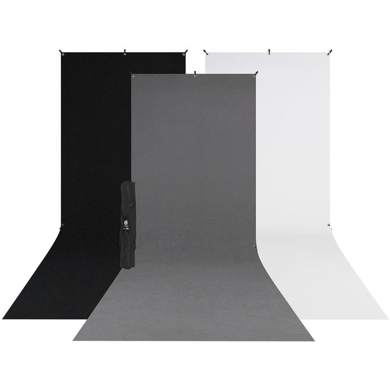 Westcott X-Drop 3-Pack&nbsp;Sweep Backdrop Kit (5 x 12')