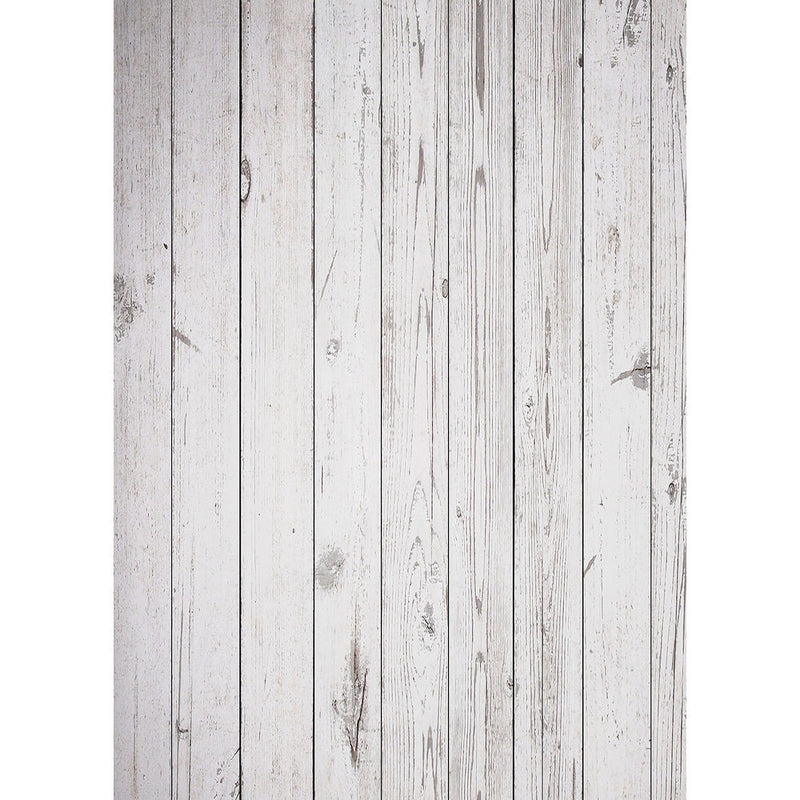 Westcott Old Wood Floor Matte Vinyl Backdrop with Grommets (5 x 7', White)
