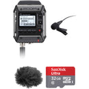 Zoom F1-LP Portable Field Recorder with Lavalier Microphone Kit